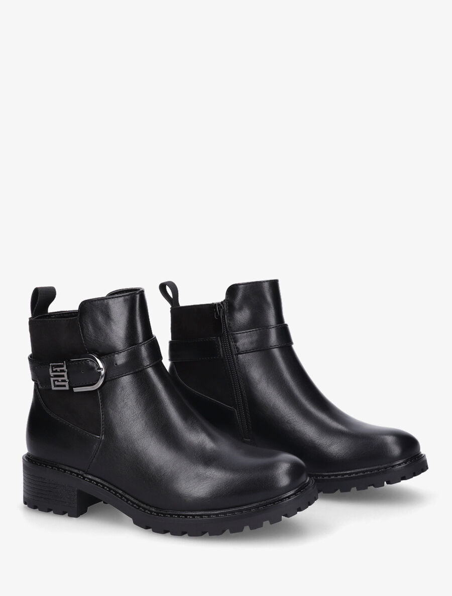 Bottines plates à semelle crantée - Noir - 4