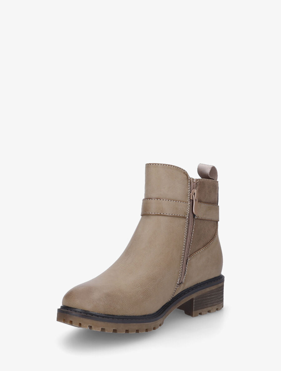 Bottines plates à semelle crantée - Taupe - 3