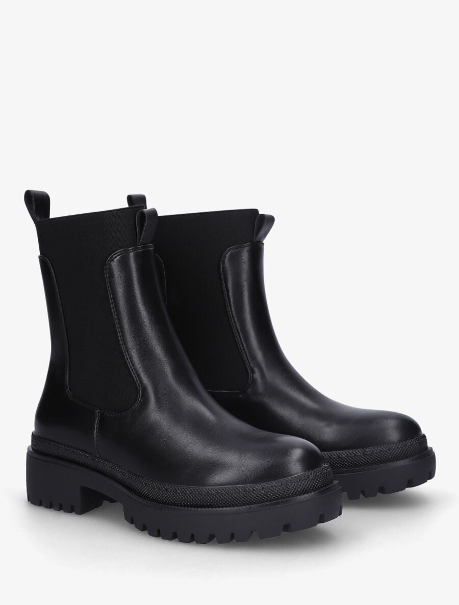 Bottines élastiquées unies - Noir - 4