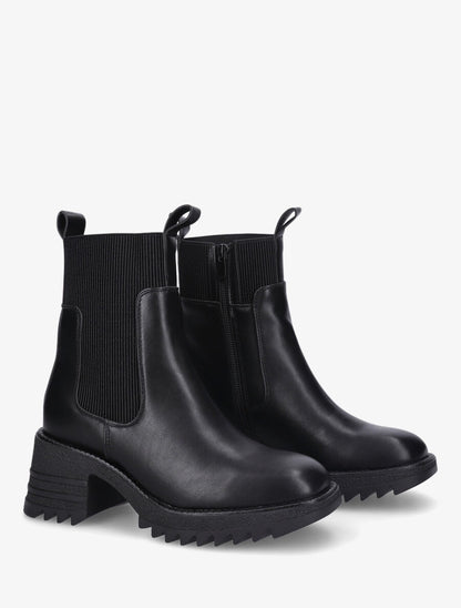 Bottines montantes à semelle crantée - Noir - 4