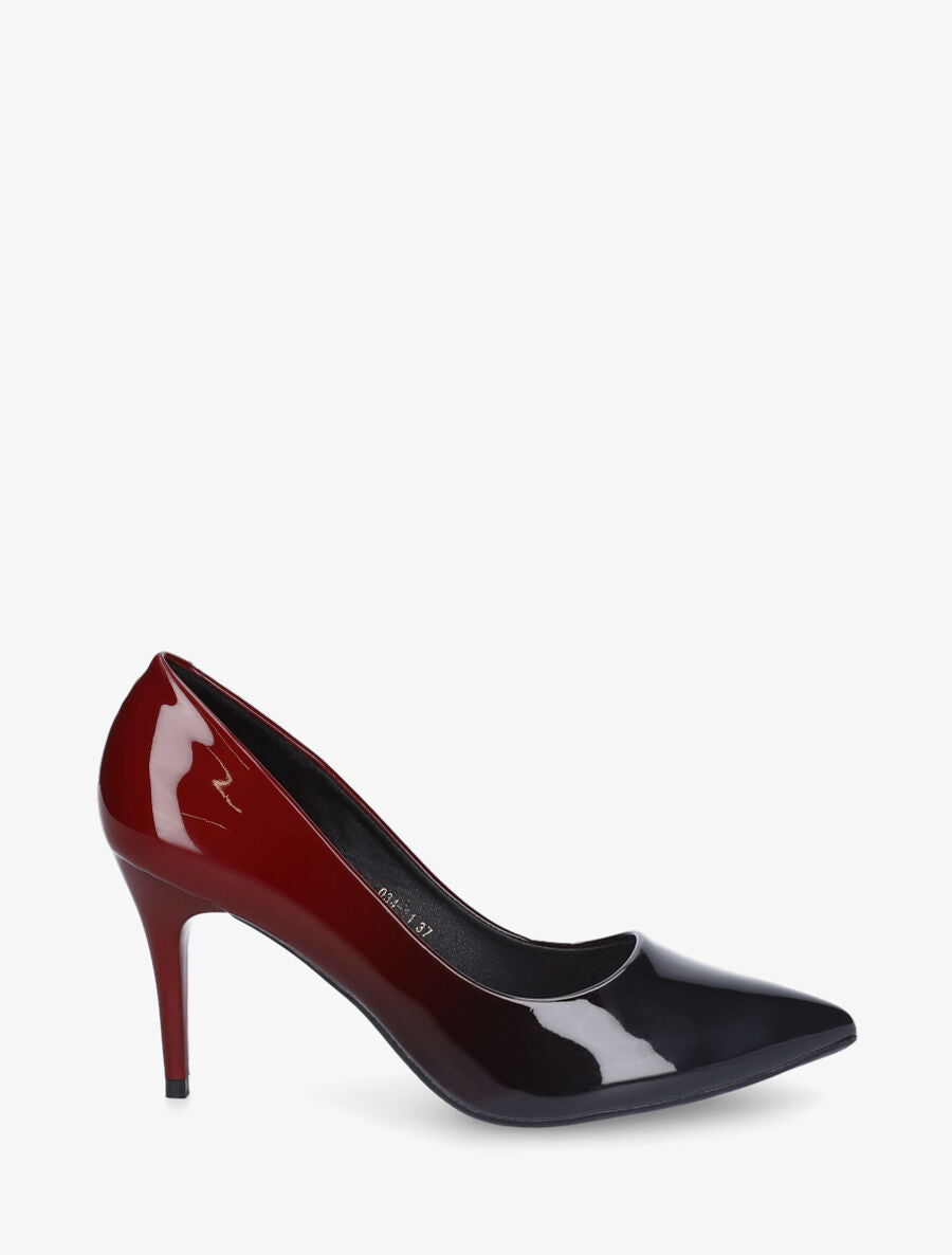 Escarpins vernis et bicolore à talon aiguille - Rouge - 1