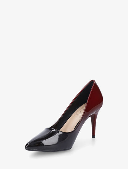 Escarpins vernis et bicolore à talon aiguille - Rouge - 3