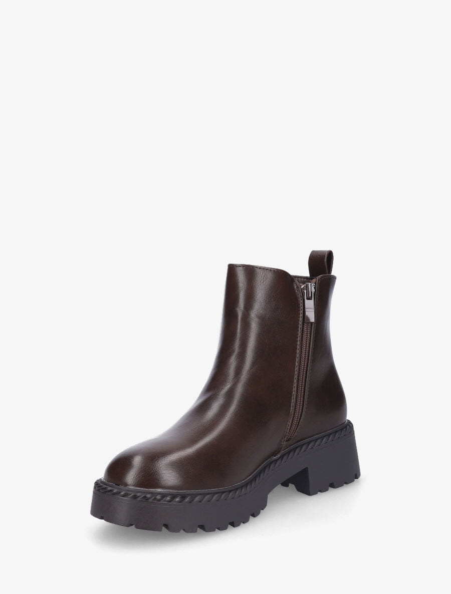 Bottines élastiquées à semelles crantées - Marron - 3