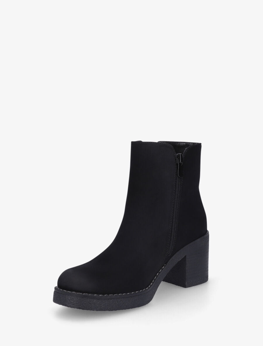 Bottines en suédine à zip - Noir - 3