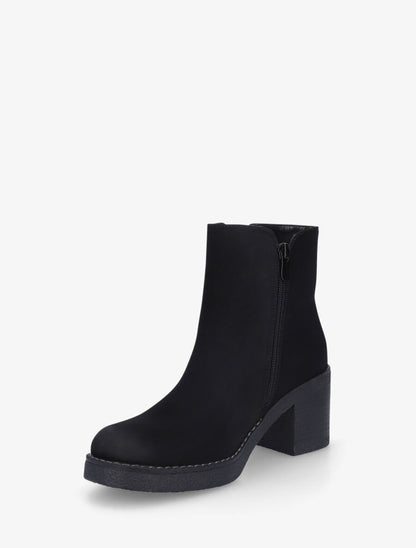 Bottines en suédine à zip - Noir - 3