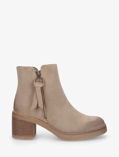 Bottines en suédine à zip - Taupe - 5
