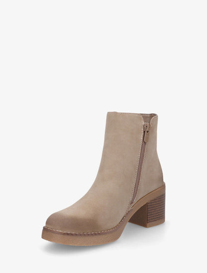 Bottines en suédine à zip - Taupe - 3