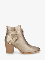Bottines croco à boucle - Or - 5