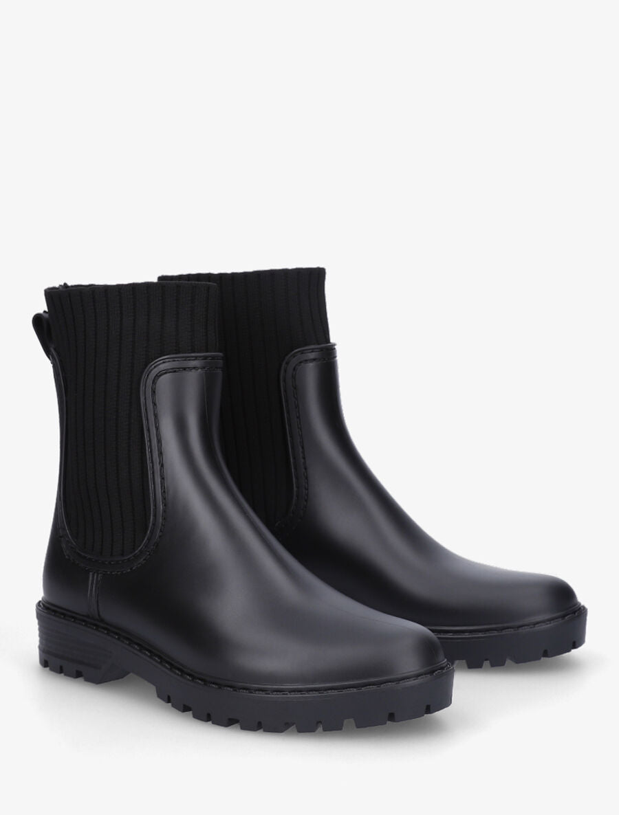 Bottines chaussettes en caoutchouc - Noir - 4