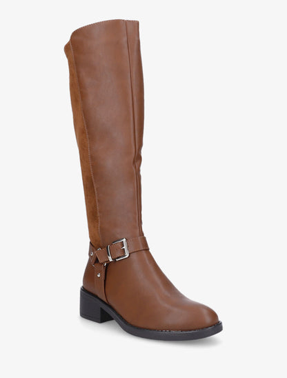 Bottes bi-matière sanglé - Camel - 2