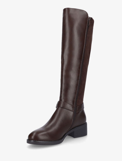 Bottes bi-matière sanglé - Marron - 3