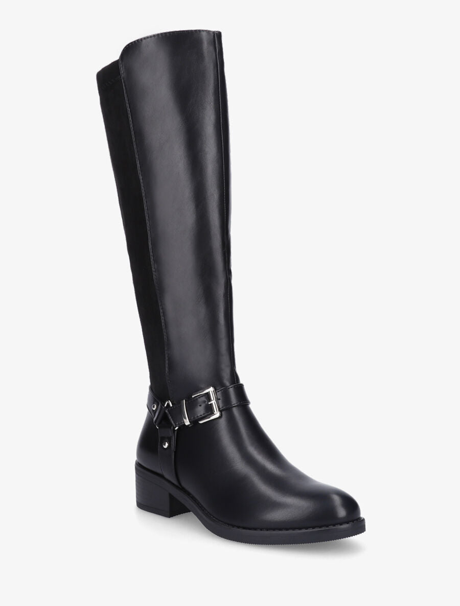 Bottes bi-matière sanglé - Noir - 2
