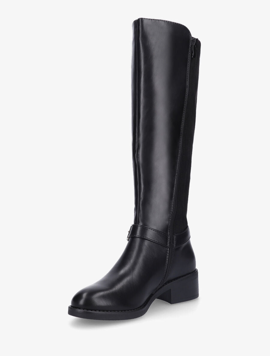 Bottes bi-matière sanglé - Noir - 3