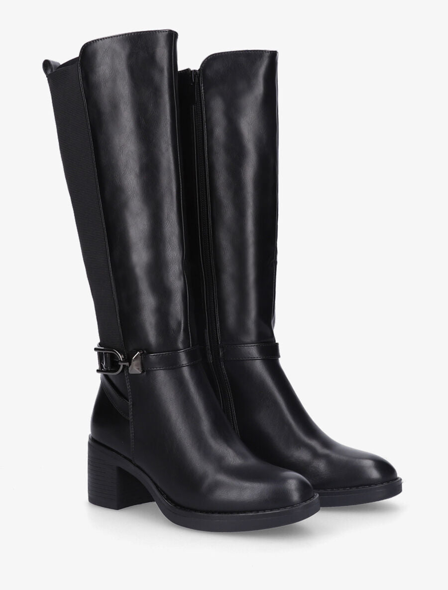 Bottes élastiquées sanglé - Noir - 4