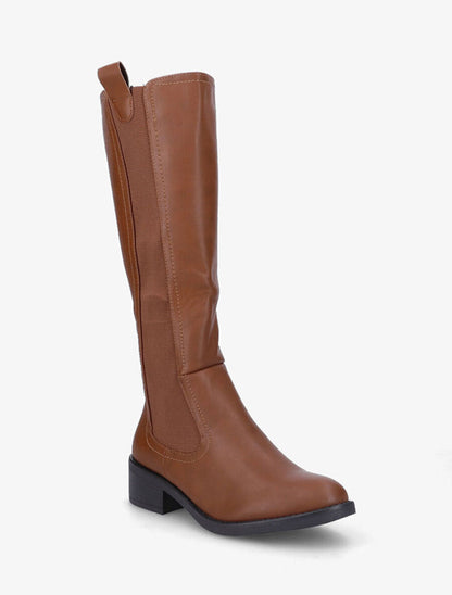 Bottes cavalières élastiquées - Camel - 3