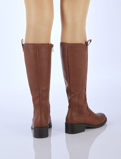 Bottes cavalières élastiquées - Camel - 6