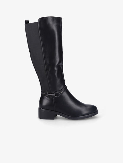 Bottes cavalières à détail sangle cloutée - Noir - 2
