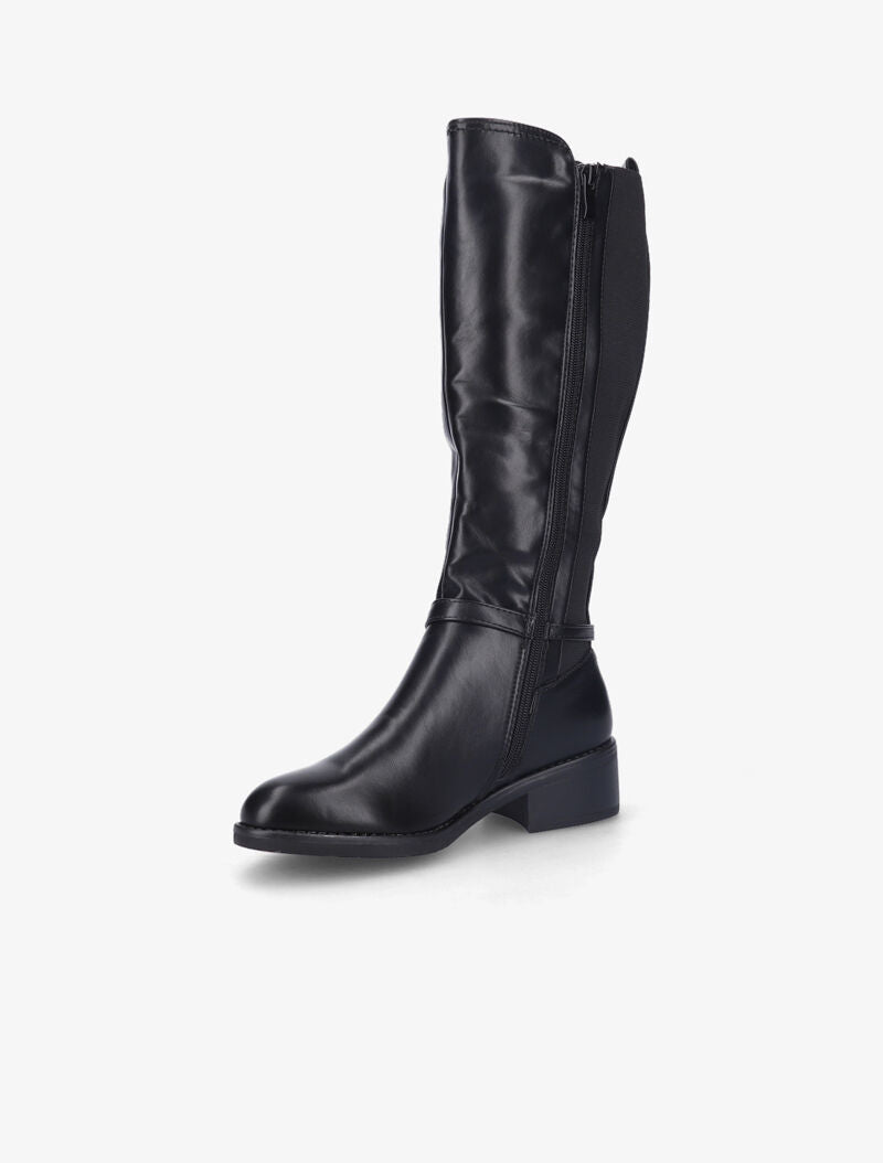 Bottes cavalières à détail sangle cloutée - Noir - 4