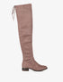 Cuissardes en suédine à talons à détail doré - Taupe - 5