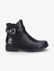 Bottines plates bi-matière à sangles - Noir - 1