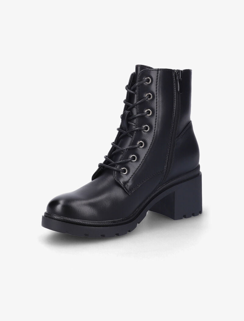 Bottines en simili à talon - Noir - 4