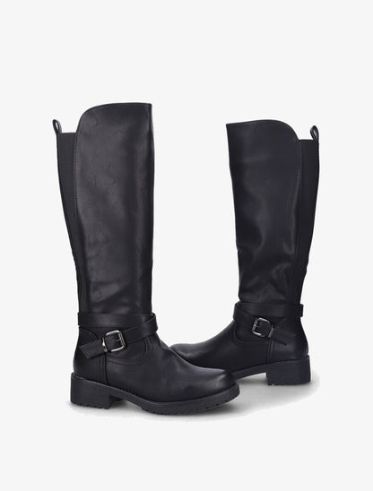 Bottes cavalières élastiquées à brides - Noir - 4