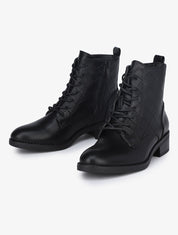 Bottines à motifs texturés - Noir - 1