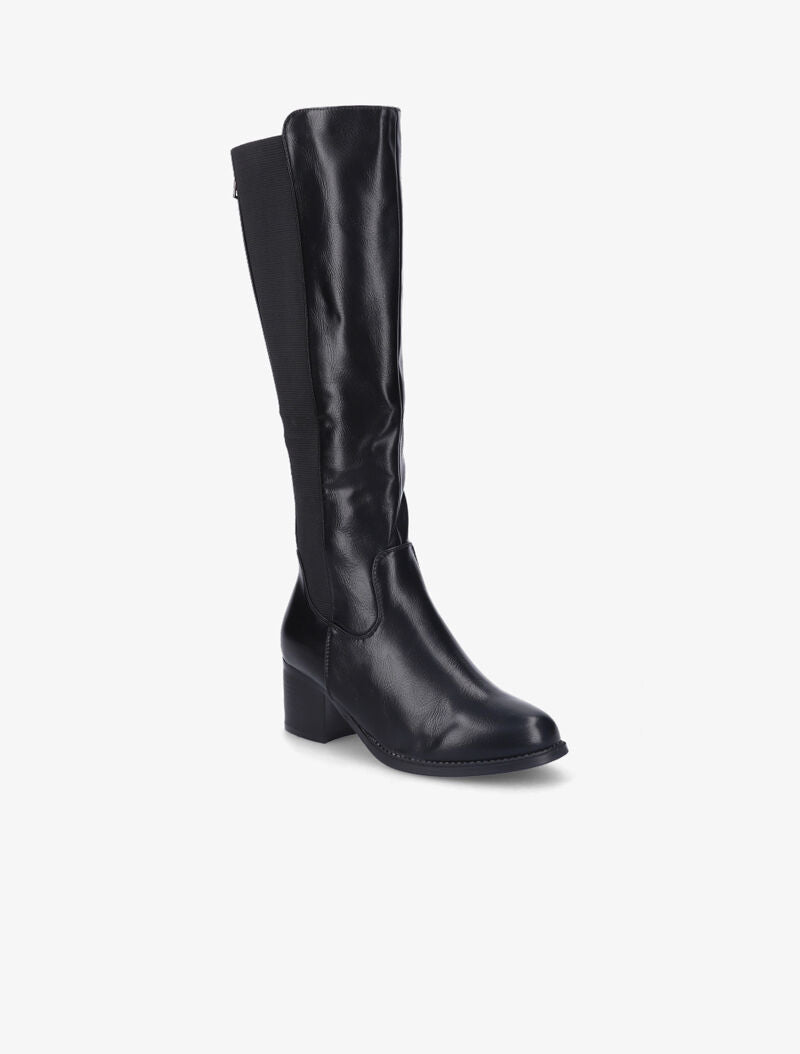 Bottes à talon et contrefort élastiqué - Noir - 3