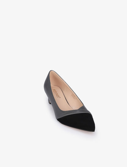 Escarpins color block à petits talons - Gris foncé - 3