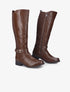 Bottes en simili à détails croco - Marron - 1