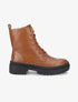 Bottines en simili à lacets - Camel - 1