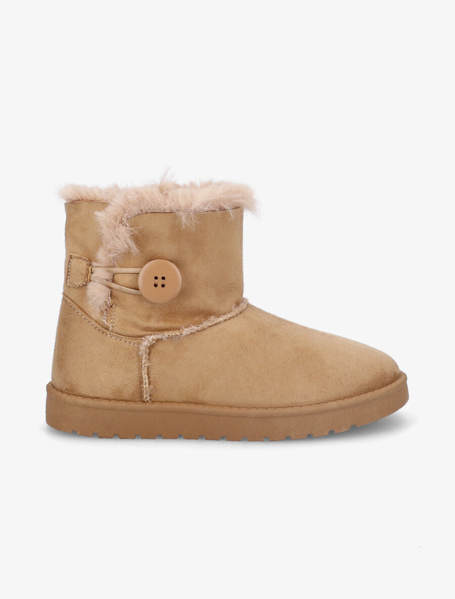 Boots fourrées en suédine - Beige - 5