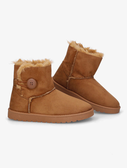Boots fourrées en suédine - Camel - 4