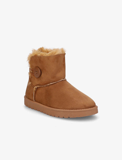 Boots fourrées en suédine - Camel - 2