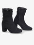 Bottines en suédine à effet plissé - Noir - 5