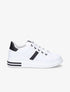Sneakers simili à détails suédés - Blanc/noir - 5