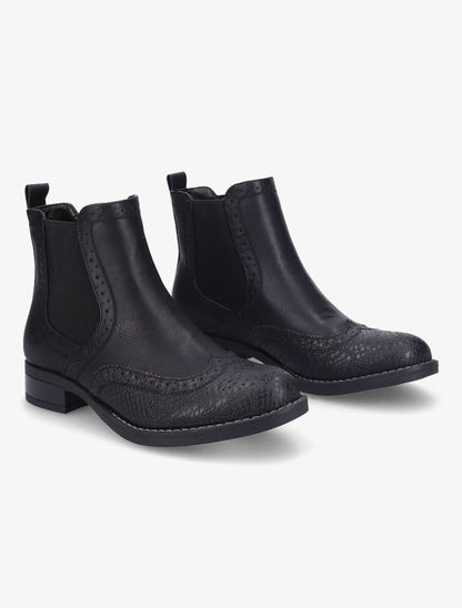 Chelsea boots à bouts effet python - Noir - 4