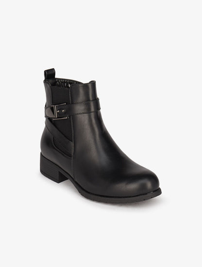 Bottines plates à cheville sanglée - Noir - 2