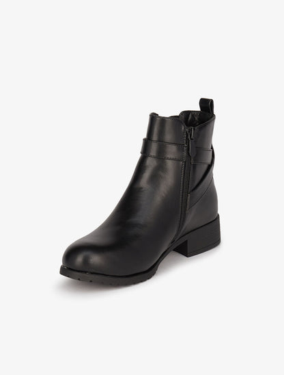 Bottines plates à cheville sanglée - Noir - 3