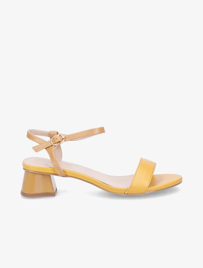 Sandales à bride et talons stylisés - Jaune - 1