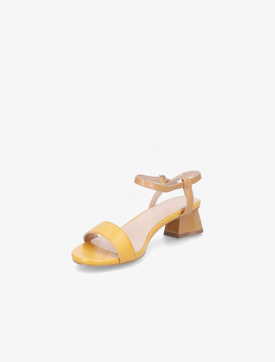 Sandales à bride et talons stylisés - Jaune - 3