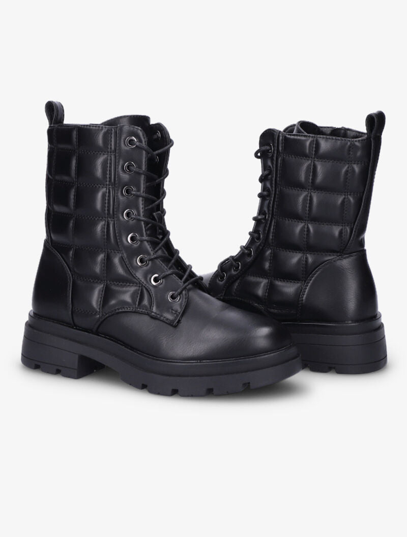 Boots matelassées et crantées - Noir - 4