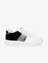 Sneakers bimatière et à bande irisée - Blanc/noir - 1