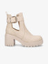 Bottines ajourées à talon épais - Taupe - 1