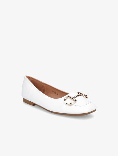 Ballerines à tige style mors - Blanc - 2