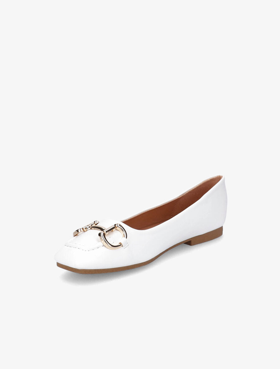 Ballerines à tige style mors - Blanc - 3