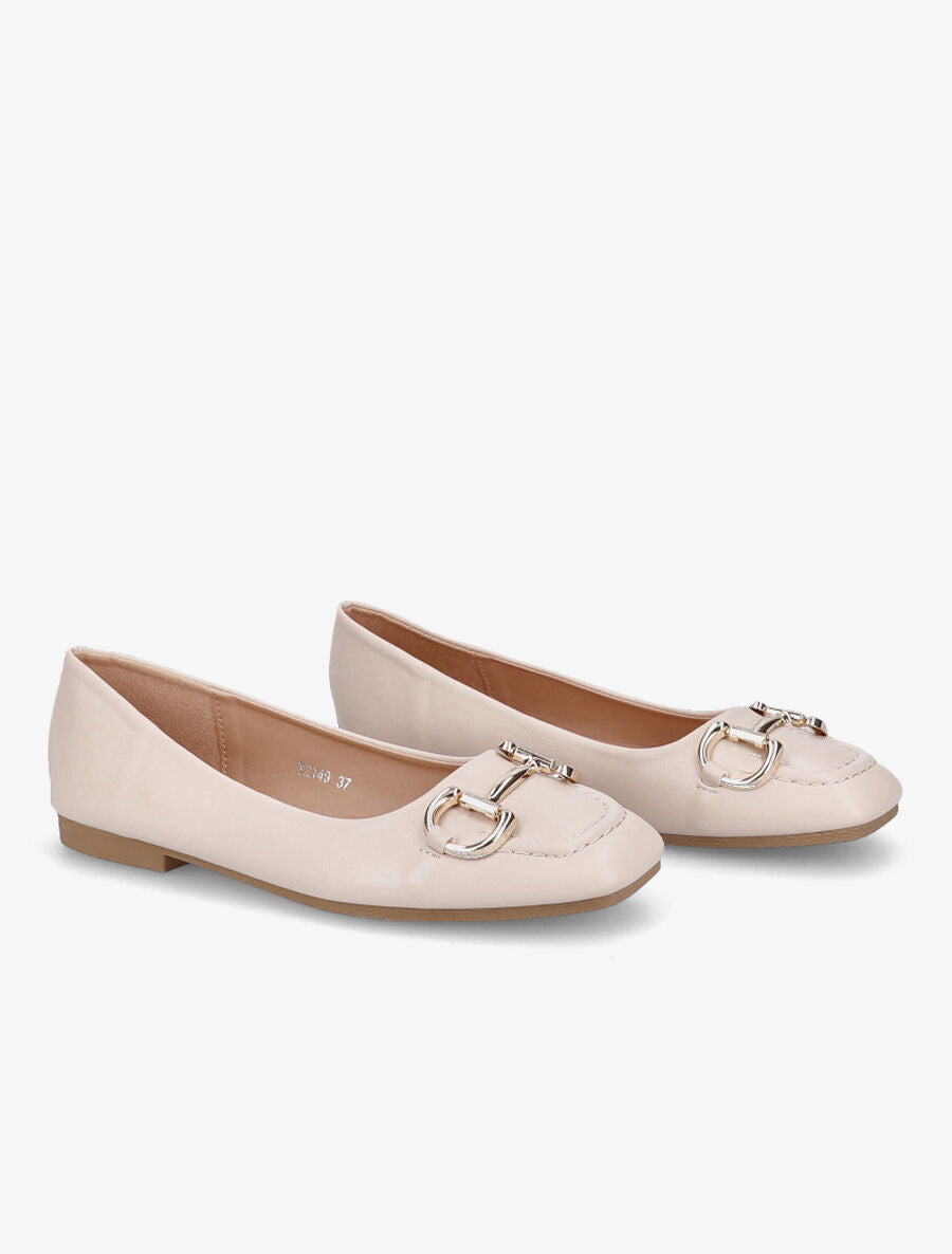 Ballerines à tige style mors - Beige - 4