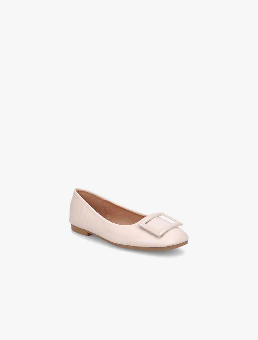 Ballerines à boucles carrées - Beige - 2