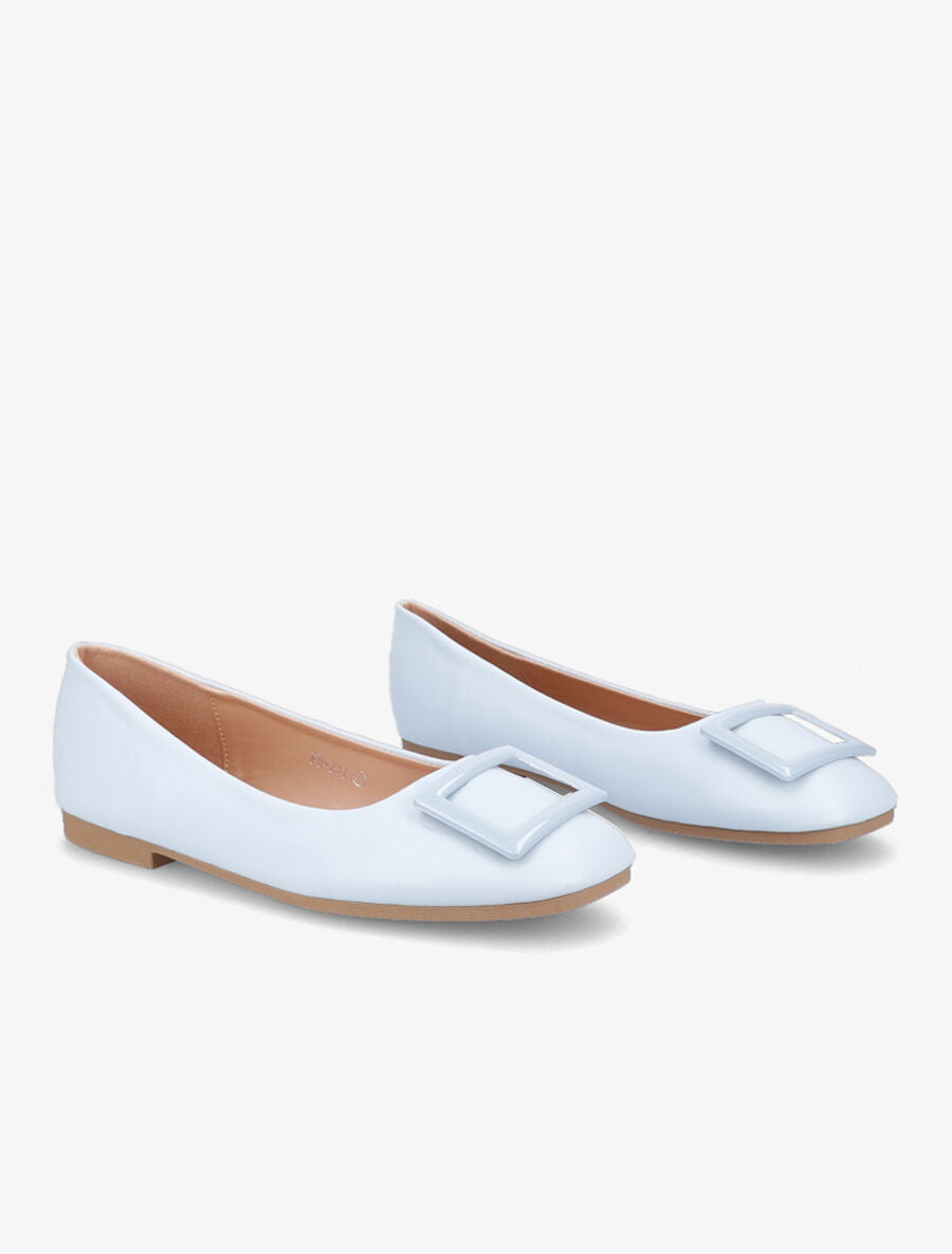 Ballerines à boucles carrées - Bleu clair - 4