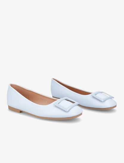Ballerines à boucles carrées - Bleu clair - 4